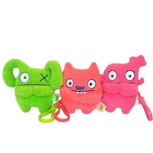Bundle of Three Ugly Dolls Plush Clip Backpack Danglers